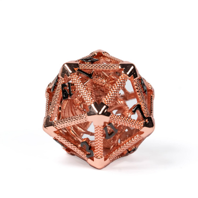 Foam Brain | Metal D20 | Hollow Dragon Keep (Rose Gold)