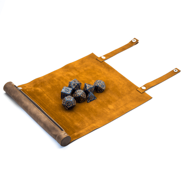 Foam Brain | Dice Mat | Roll Up Leatherette (Brown)