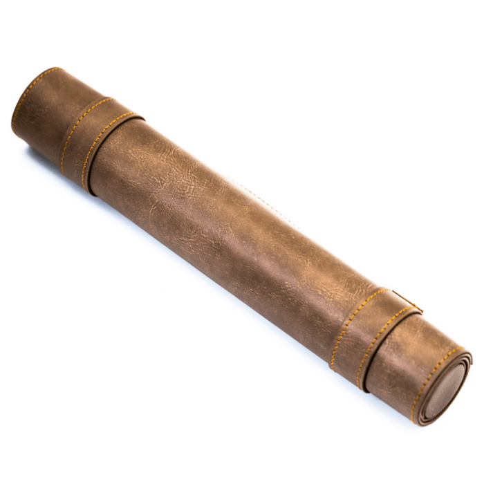 Foam Brain | Dice Mat | Roll Up Leatherette (Brown)