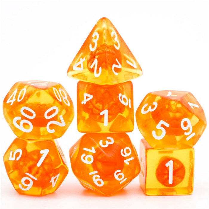 Foam Brain | Polyhedral 7-Die Set | Orange Tangerine