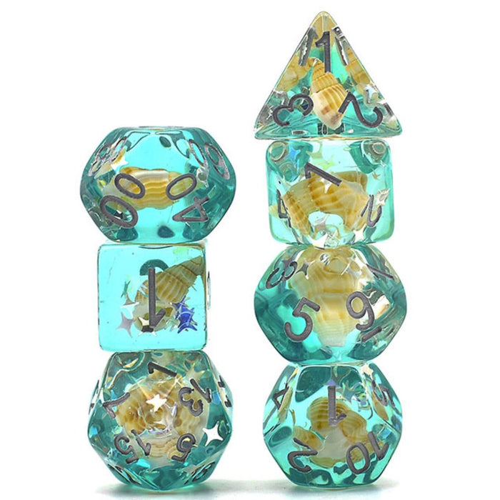 Foam Brain | Polyhedral 7-Die Set | Green Conch