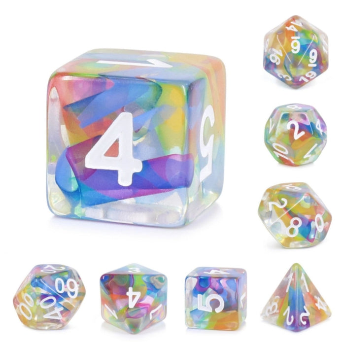 Foam Brain | Polyhedral 7-Die Set | Rainbow Ribbon