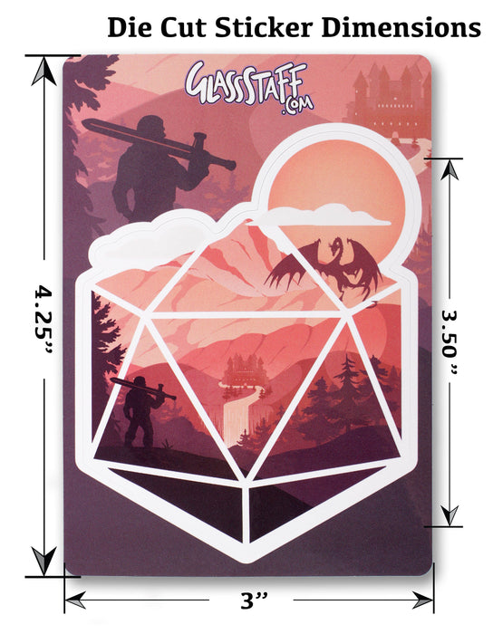 Glass Staff | Vinyl Sticker | D20 Hero