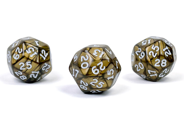 Pearlescent Polyhedral | Antique Bronze/white | d30