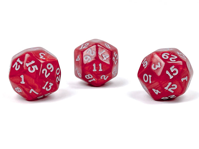 Pearlescent Polyhedral | Red/White | d30