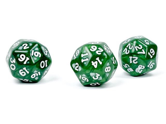 Pearlescent Polyhedral | Green/white | d30