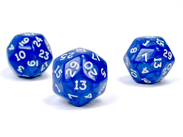 Pearlescent Polyhedral | Blue/White | d30
