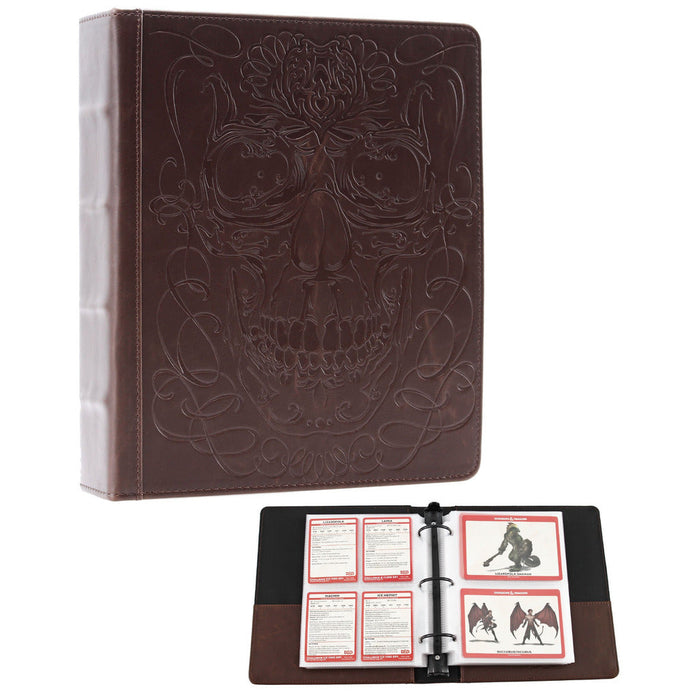 Forged Gaming | Monster & Spell Card Binder | Skull Edition (Dark Brown)