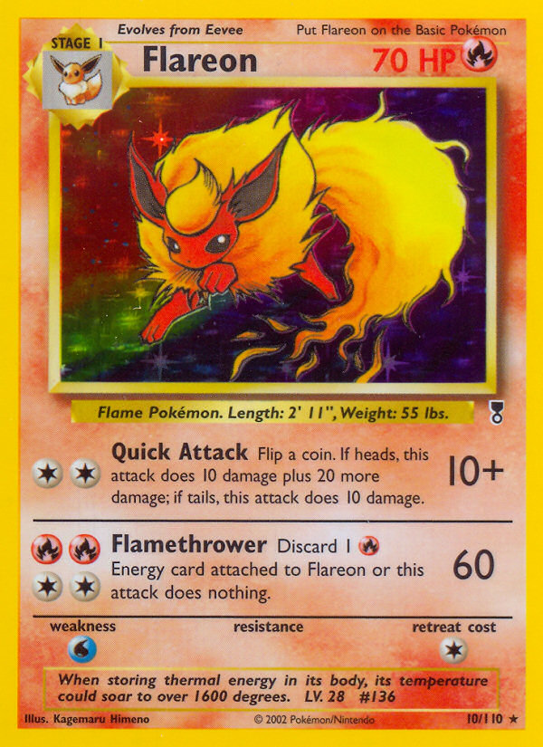 gold flareon pokemon card Flareon (10/110) [Legendary Collection] — Gray Gauntlet Games