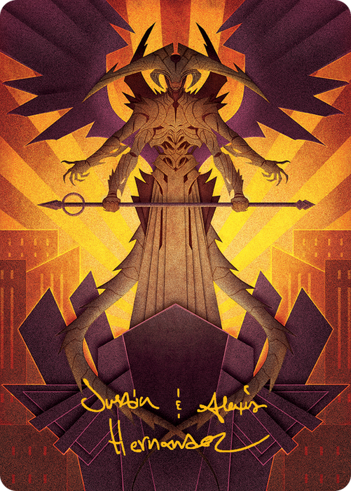 Atraxa, Praetors' Voice Art Card (Gold-Stamped Signature) [March of the Machine Art Series]