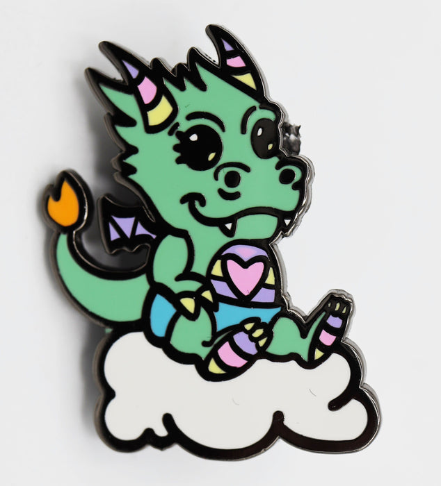 Foam Brain | Enamel Pin | Baby Dragon