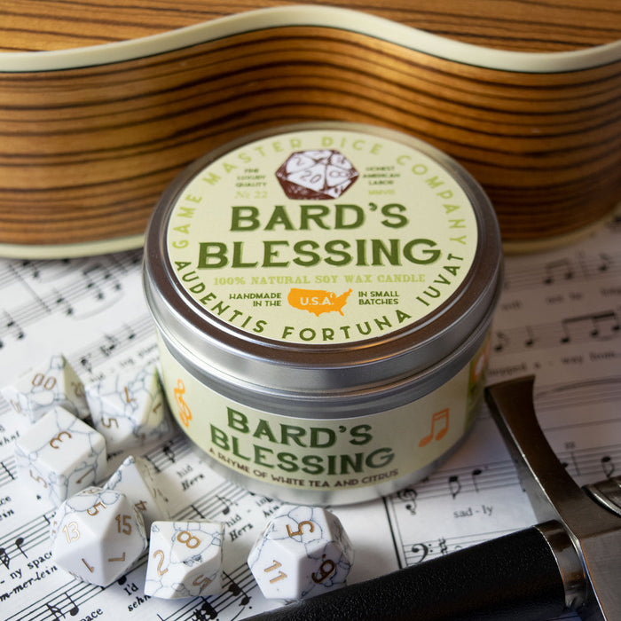 GM Dice | Gaming Candle | Bard's Blessing