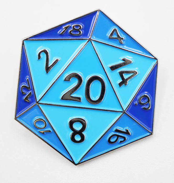Foam Brain | Enamel Pin | Blue D20