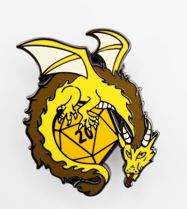 Foam Brain | Enamel Pin | Gold Dragon