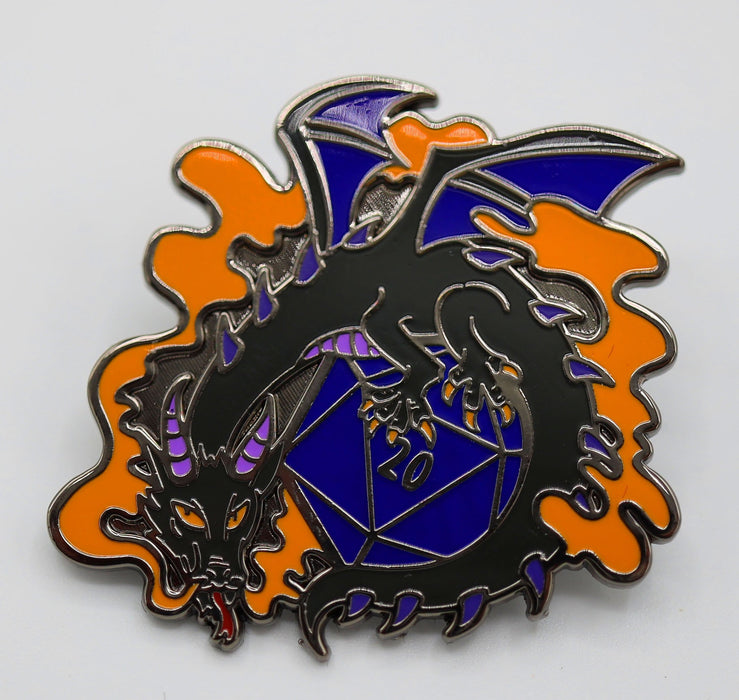 Foam Brain | Enamel Pin | Smoke Dragon