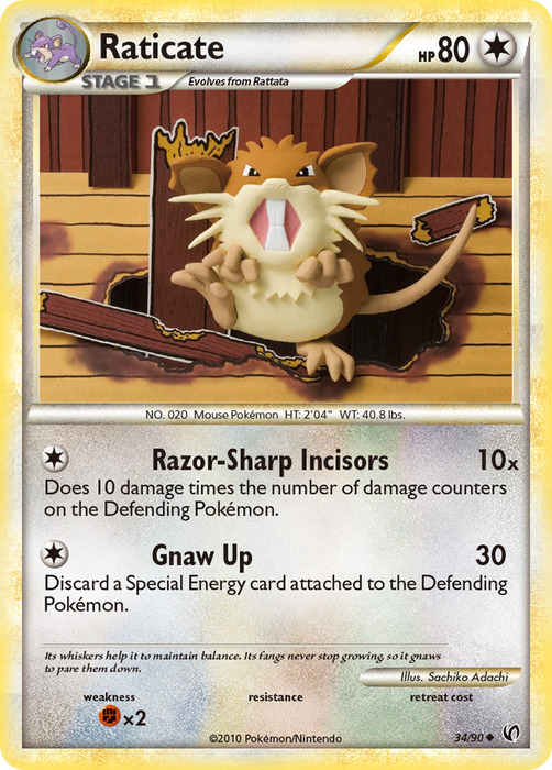 Raticate (34/90) [HeartGold & SoulSilver: Undaunted]
