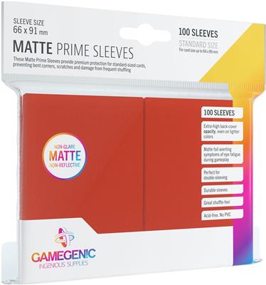 GAMEGENIC | Matte Prime Sleeves, 100ct (Red)