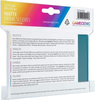 GAMEGENIC | Matte Prime Sleeves, 100ct (Blue)