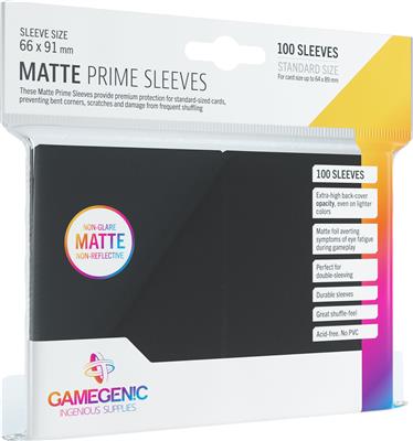 GAMEGENIC Matte Prime Sleeves, 100ct (Black)