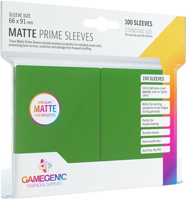 GAMEGENIC Matte Prime Sleeves, 100ct (Green)