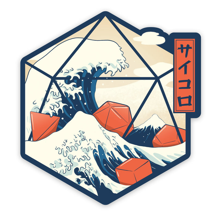 Glass Staff | Vinyl Sticker | Great Wave of Dice