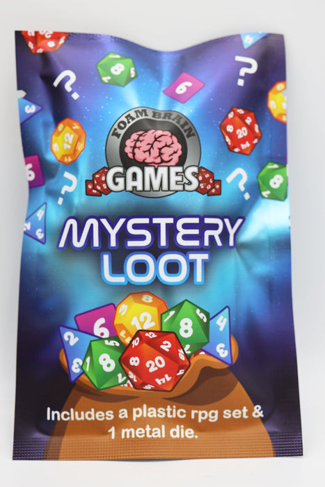 Foam Brain | Mystery Loot | Plastic RPG Dice Set & Bonus Metal Die