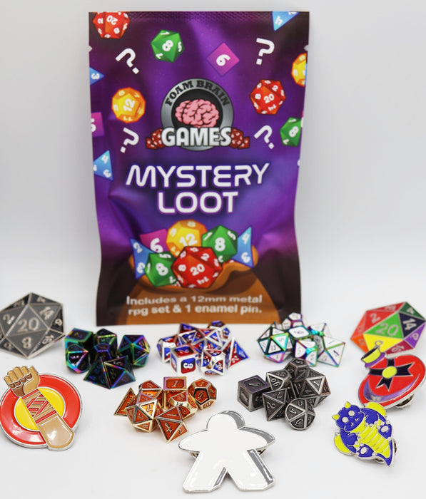 Foam Brain | Epic Mystery Loot | Mini Metal RPG Set + Enamel Pin