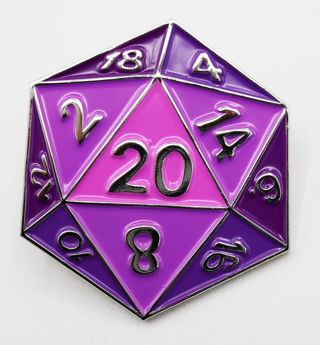 Foam Brain | Enamel Pin | Purple D20