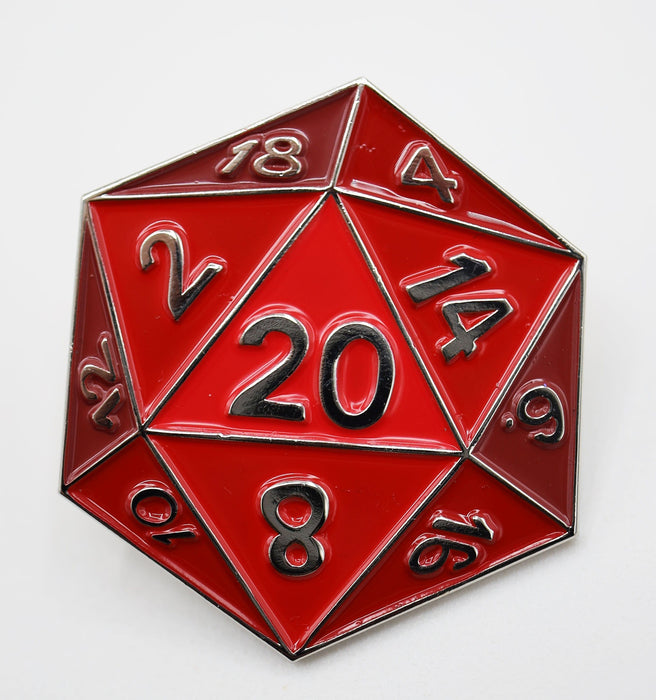 Foam Brain | Enamel Pin | Red D20